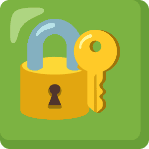 Illustration of a padlock with a key, representing cybersecurity and data protection solutions offered by ELIME Technology to ensure security and safety for businesses.
