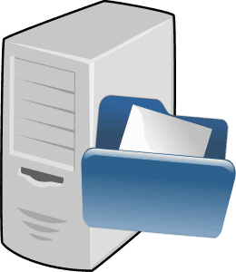 A computer server with an open file drawer illustrating organized digital file storage, emphasizing reliable data management, secure data storage solutions, and enterprise IT infrastructure.