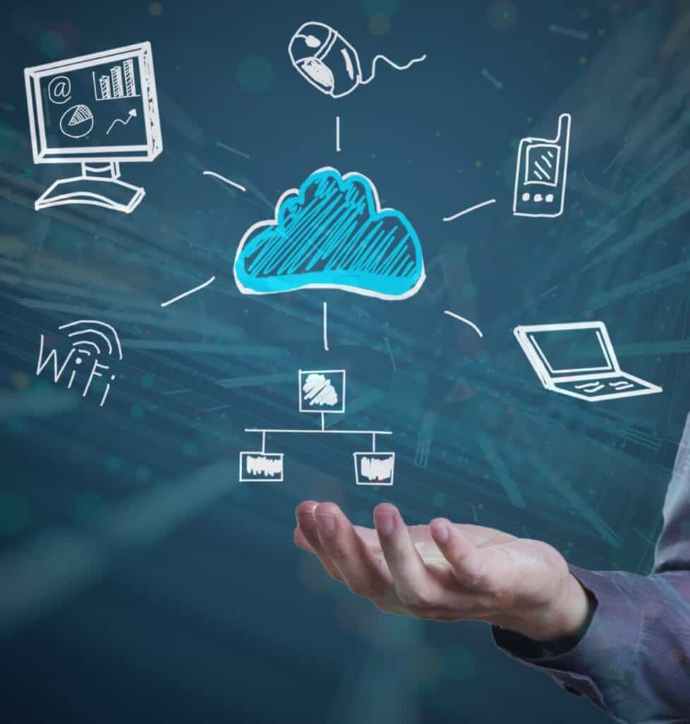 Cloud computing technology for data storage and management at ELIME Tech.